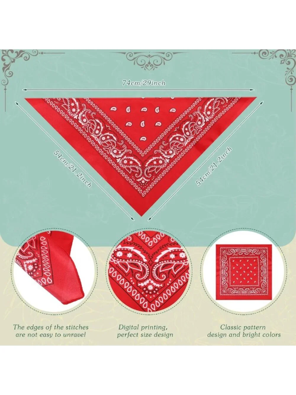 150 Pcs Colorful Paisley Bandanas - Unisex Head Wraps, Cowboy Scarves